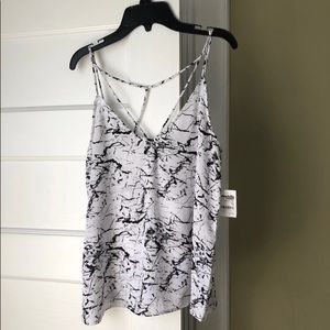 Charlotte Russe Black and White Marble Tank Top